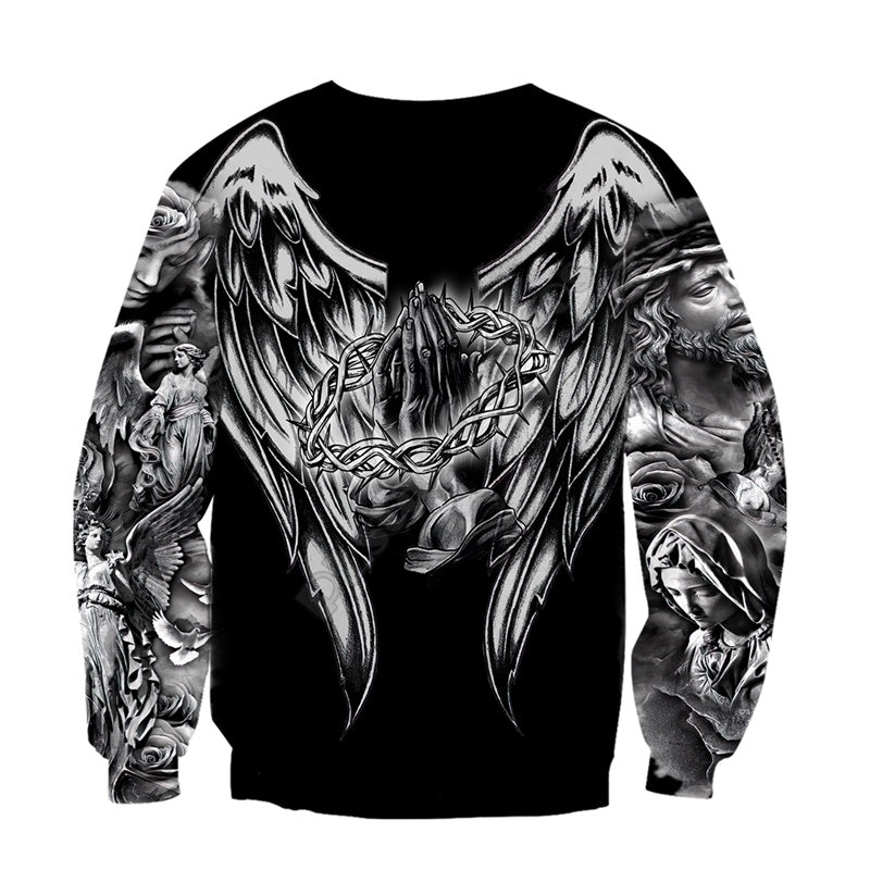 Christian Religious Pattern Good Crucifixion Digital 3D Full Print Sweatshirt