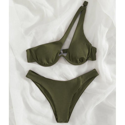 European And American Style Lns Solid Color Swimsuit