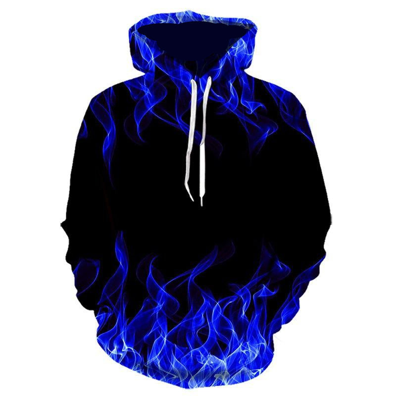 3d Plus Size Swirl Print Long-sleeved Hoodie Men's Sweater