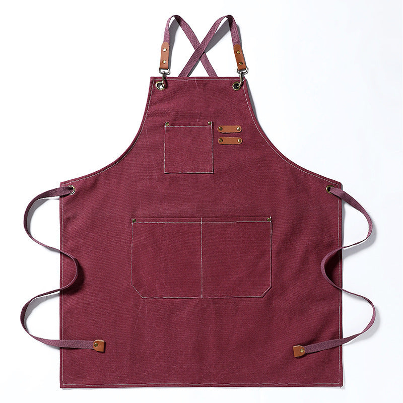 Thickened Canvas Jean Apron Household Barista Kitchen Restaurant
