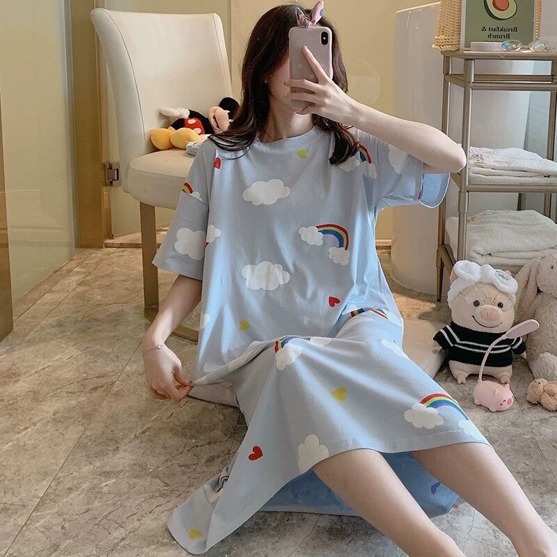 Nightdress Short Sleeve Ladies Summer Homewear Set
