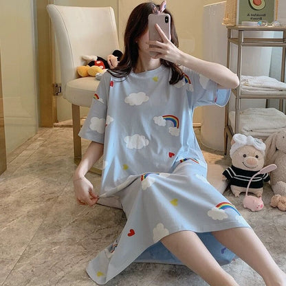 Nightdress Short Sleeve Ladies Summer Homewear Set