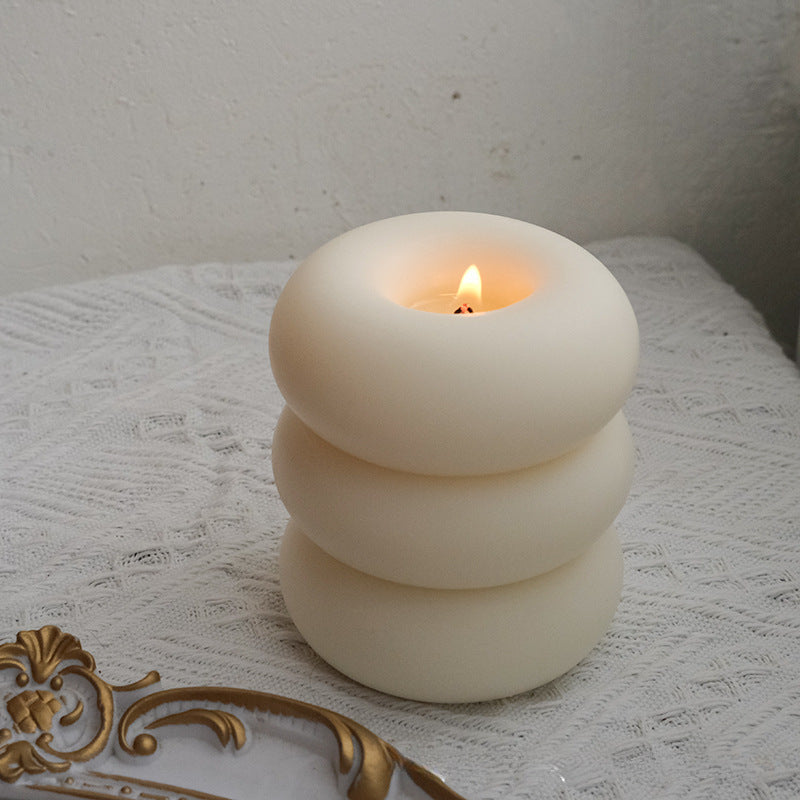 Ins Style Donut Ring Aromatherapy Candle Creative Home