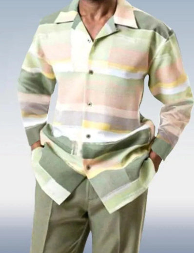 Large Men's Short-sleeved Lapel Shirt Casual Trousers Suit